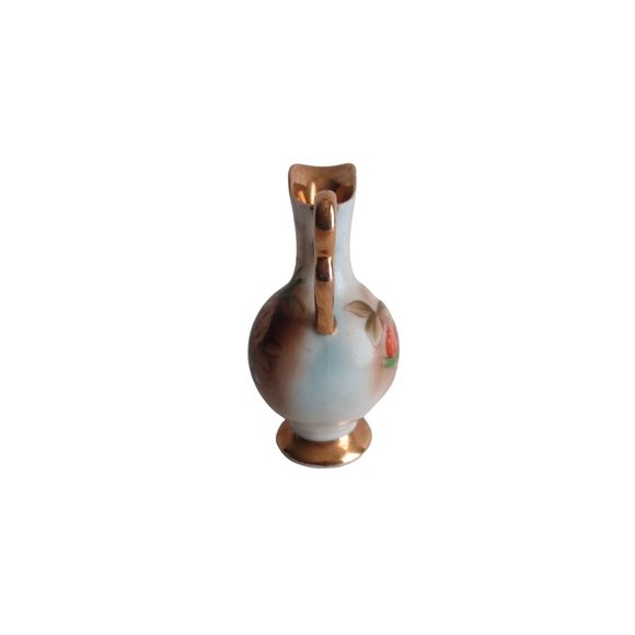 *Miniature Pitcher Handpainted Stilllife Scene Gold Accents Made in Japan - Picture 4 of 6